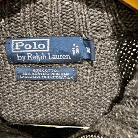 Vintage Polo Ralph Lauren medium sweater with suede, elbow, patches, - Picture 2 of 7